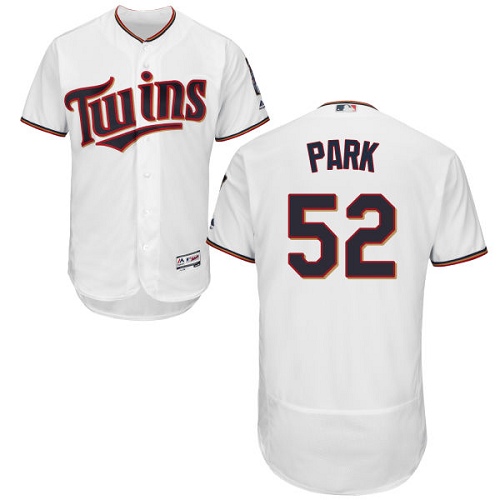 Men's Majestic Minnesota Twins #52 Byung-Ho Park Authentic White Home Cool Base MLB Jersey