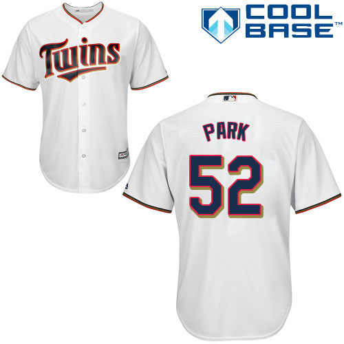 Men's Majestic Minnesota Twins #52 Byung-Ho Park Replica White Home Cool Base MLB Jersey