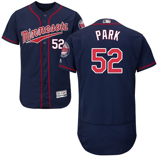 Men's Majestic Minnesota Twins #52 Byung-Ho Park Authentic Navy Blue Alternate Road Cool Base MLB Jersey