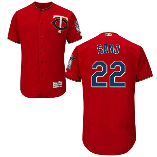Men's Majestic Minnesota Twins #22 Miguel Sano Scarlet Flexbase Authentic Collection MLB Jersey