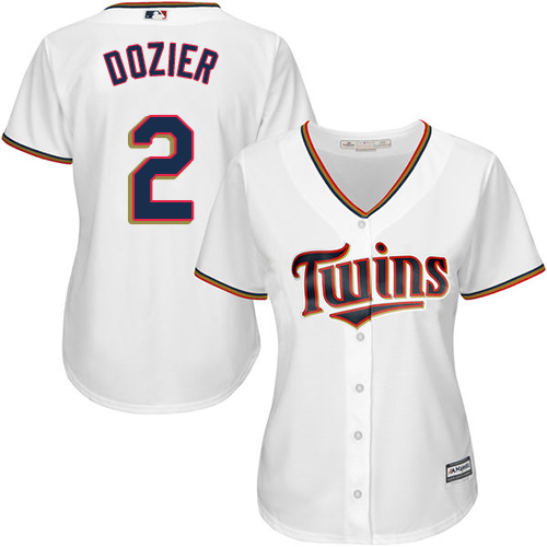 Women's Majestic Minnesota Twins #2 Brian Dozier Authentic White Home Cool Base MLB Jersey