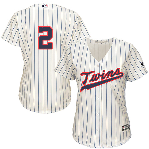 Women's Majestic Minnesota Twins #2 Brian Dozier Authentic Cream Alternate Cool Base MLB Jersey