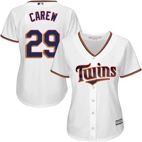 Women's Majestic Minnesota Twins #29 Rod Carew Authentic White Home Cool Base MLB Jersey