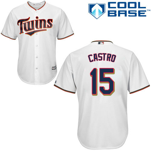 Youth Majestic Minnesota Twins #21 Jason Castro Authentic White Home Cool Base MLB Jersey
