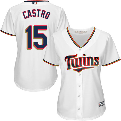 Women's Majestic Minnesota Twins #21 Jason Castro Replica White Home Cool Base MLB Jersey