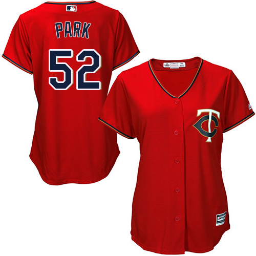 Women's Majestic Minnesota Twins #52 Byung-Ho Park Authentic Scarlet Alternate Cool Base MLB Jersey