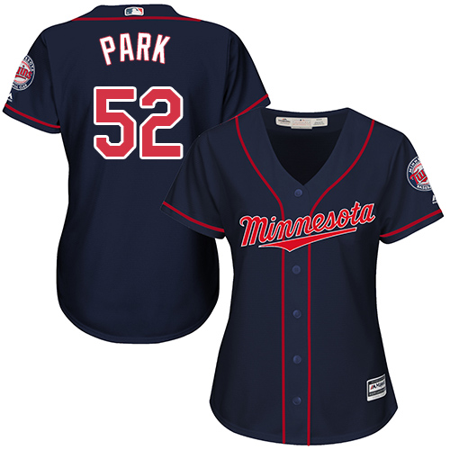 Women's Majestic Minnesota Twins #52 Byung-Ho Park Authentic Navy Blue Alternate Road Cool Base MLB Jersey