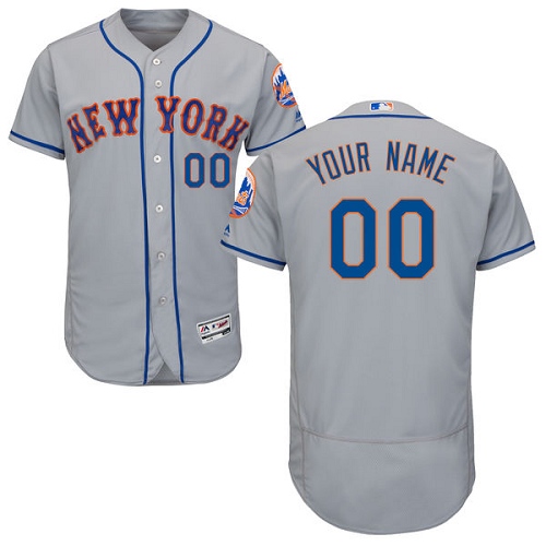Men's Majestic New York Mets Customized Authentic Grey Road Cool Base MLB Jersey