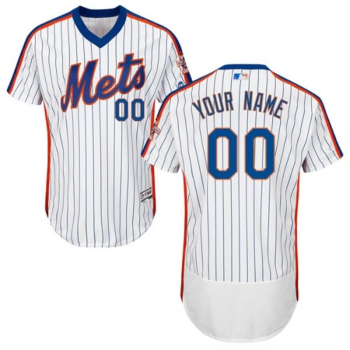 Men's Majestic New York Mets Customized Authentic White Alternate Cool Base MLB Jersey