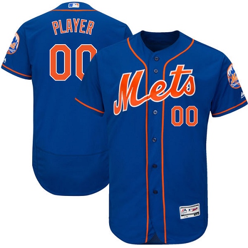 Men's Majestic New York Mets Customized Authentic Royal Blue Alternate Home Cool Base MLB Jersey