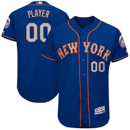Men's Majestic New York Mets Customized Authentic Royal Blue Alternate Road Cool Base MLB Jersey