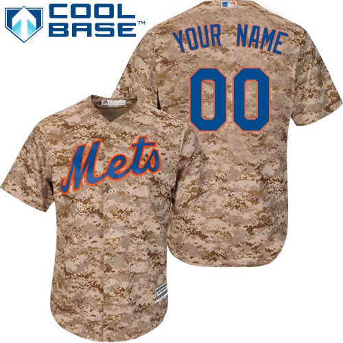 Men's Majestic New York Mets Customized Replica Camo Alternate Cool Base MLB Jersey
