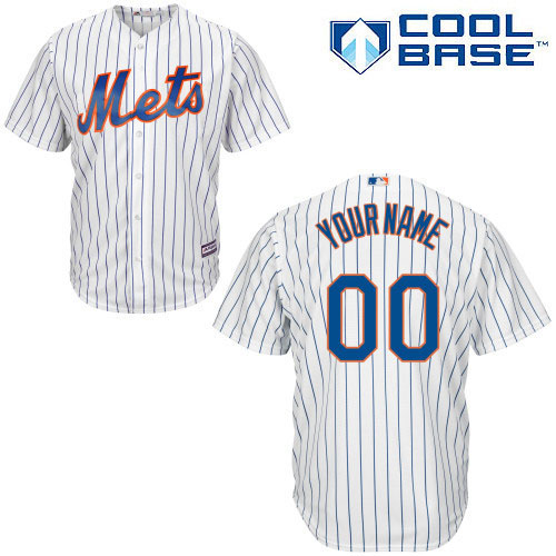 Youth Majestic New York Mets Customized Authentic White Home Cool Base MLB Jersey