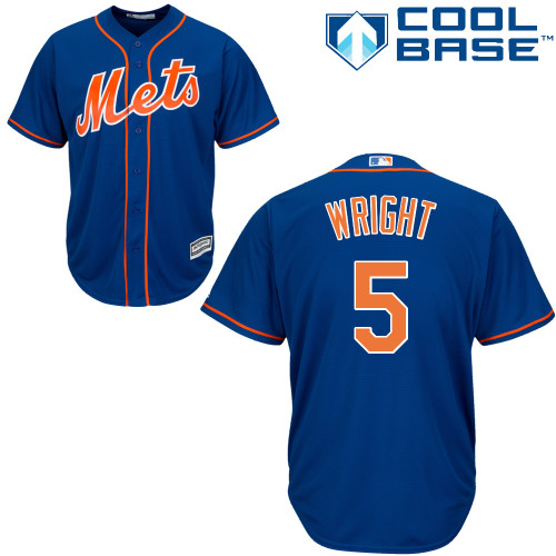 Men's Majestic New York Mets #5 David Wright Replica Royal Blue Alternate Home Cool Base MLB Jersey