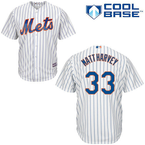 Men's Majestic New York Mets #33 Matt Harvey Replica White Home Cool Base MLB Jersey