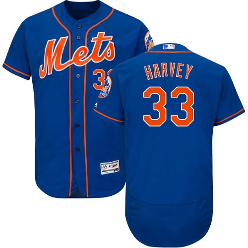 Men's Majestic New York Mets #33 Matt Harvey Authentic Royal Blue Alternate Home Cool Base MLB Jersey