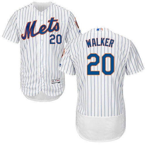 Men's Majestic New York Mets #20 Neil Walker Authentic White Home Cool Base MLB Jersey
