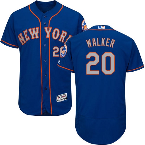 Men's Majestic New York Mets #20 Neil Walker Authentic Royal Blue Alternate Road Cool Base MLB Jersey