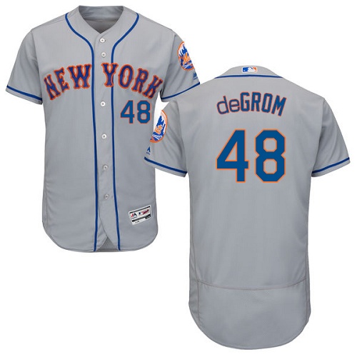 Men's Majestic New York Mets #48 Jacob deGrom Grey Flexbase Authentic Collection MLB Jersey