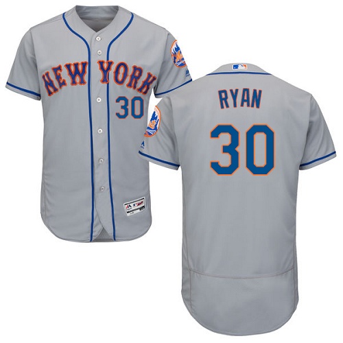 Men's Majestic New York Mets #30 Nolan Ryan Grey Flexbase Authentic Collection MLB Jersey