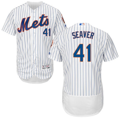Men's Majestic New York Mets #41 Tom Seaver White Flexbase Authentic Collection MLB Jersey