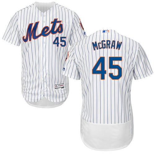 Men's Majestic New York Mets #45 Tug McGraw White Flexbase Authentic Collection MLB Jersey