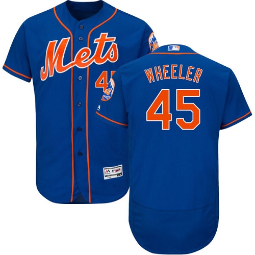Men's Majestic New York Mets #45 Zack Wheeler Authentic Royal Blue Alternate Home Cool Base MLB Jersey