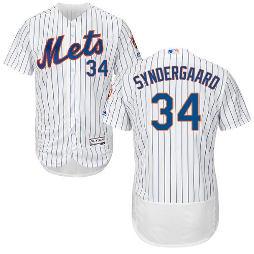Men's Majestic New York Mets #34 Noah Syndergaard White Flexbase Authentic Collection MLB Jersey