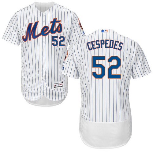 Men's Majestic New York Mets #52 Yoenis Cespedes White Flexbase Authentic Collection MLB Jersey