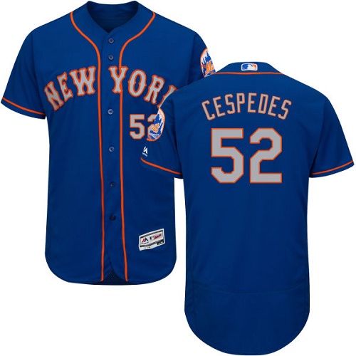 Men's Majestic New York Mets #52 Yoenis Cespedes Royal/Gray Flexbase Authentic Collection MLB Jersey