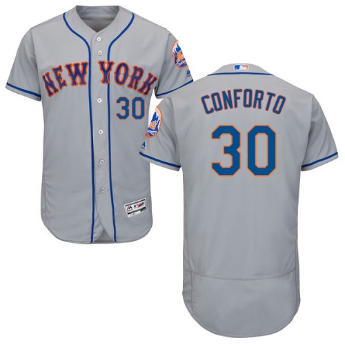 Men's Majestic New York Mets #30 Michael Conforto Grey Flexbase Authentic Collection MLB Jersey