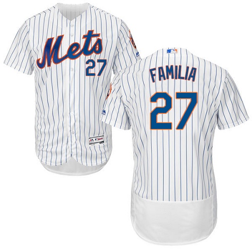 Men's Majestic New York Mets #27 Jeurys Familia White Flexbase Authentic Collection MLB Jersey