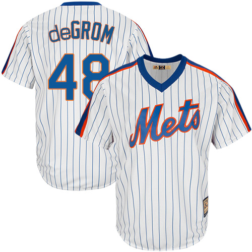 Men's Majestic New York Mets #48 Jacob DeGrom Authentic White Cooperstown MLB Jersey