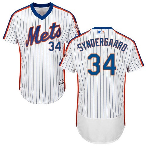Men's Majestic New York Mets #34 Noah Syndergaard White/Royal Flexbase Authentic Collection MLB Jersey