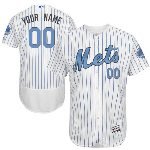 Men's Majestic New York Mets Customized Authentic White 2016 Father's Day Fashion Flex Base MLB Jersey