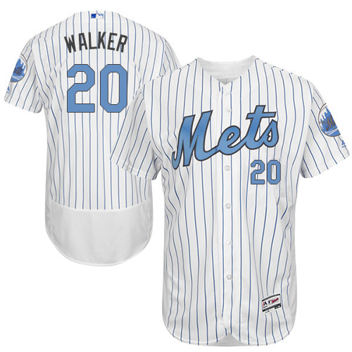 Men's Majestic New York Mets #20 Neil Walker Authentic White 2016 Father's Day Fashion Flex Base MLB Jersey