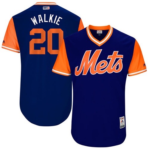 Men's Majestic New York Mets #20 Neil Walker "Walkie" Authentic Royal Blue 2017 Players Weekend MLB Jersey