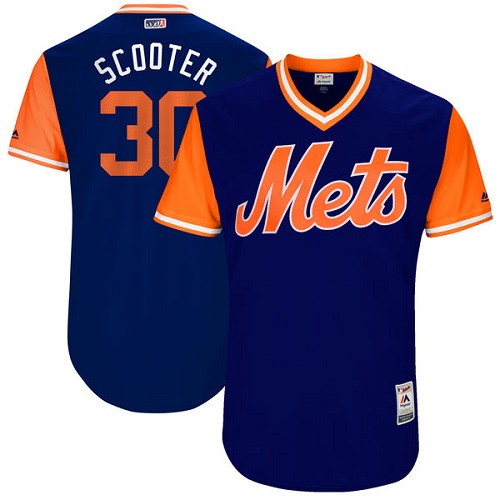 Men's Majestic New York Mets #30 Michael Conforto "Scooter" Authentic Royal Blue 2017 Players Weekend MLB Jersey