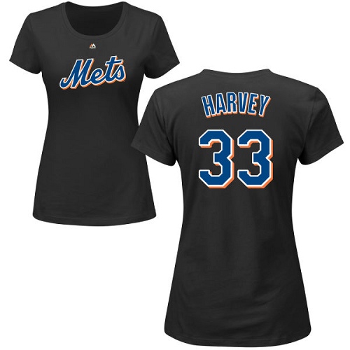 Women's Majestic New York Mets #33 Matt Harvey Replica Grey Road Cool Base MLB Jersey