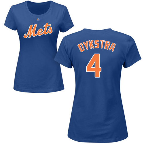 Women's Majestic New York Mets #4 Lenny Dykstra Replica White Home Cool Base MLB Jersey