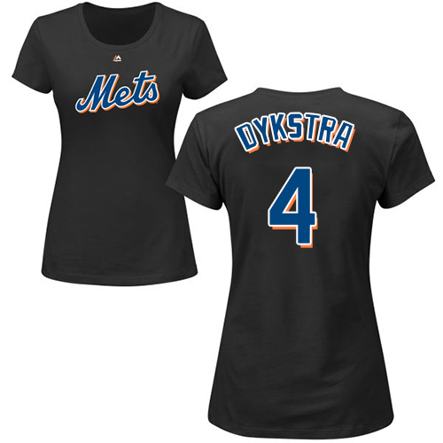 Women's Majestic New York Mets #4 Lenny Dykstra Replica Grey Road Cool Base MLB Jersey