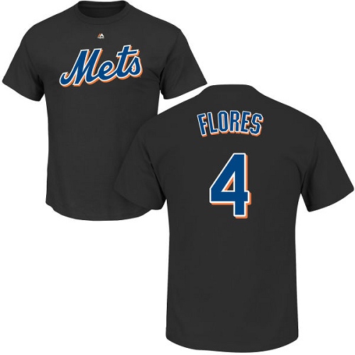 Youth Majestic New York Mets #4 Wilmer Flores Replica Grey Road Cool Base MLB Jersey