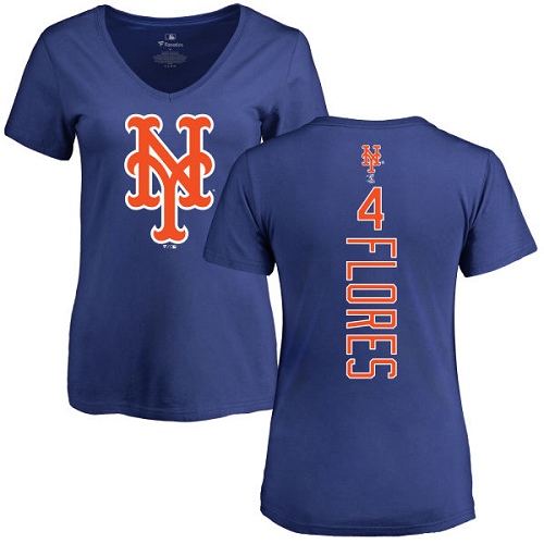 Women's Majestic New York Mets #4 Wilmer Flores Replica White Alternate Cool Base MLB Jersey