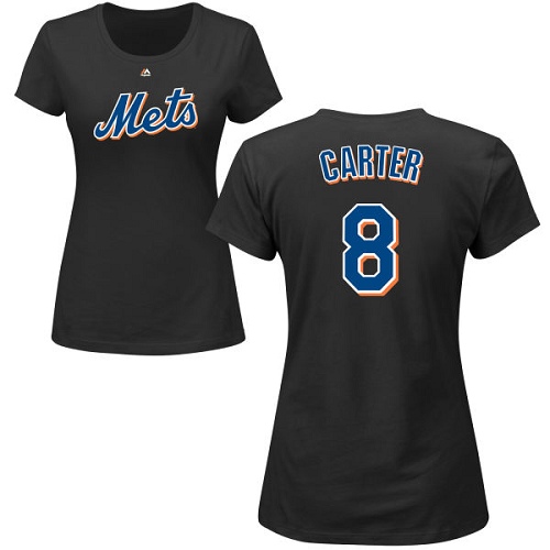 Women's Majestic New York Mets #8 Gary Carter Replica Grey Road Cool Base MLB Jersey