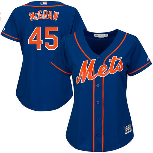 Women's Majestic New York Mets #45 Tug McGraw Authentic Royal Blue Alternate Home Cool Base MLB Jersey
