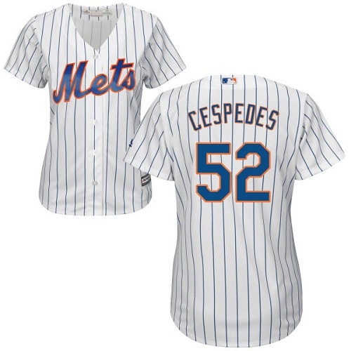 Women's Majestic New York Mets #52 Yoenis Cespedes Authentic White Home Cool Base MLB Jersey