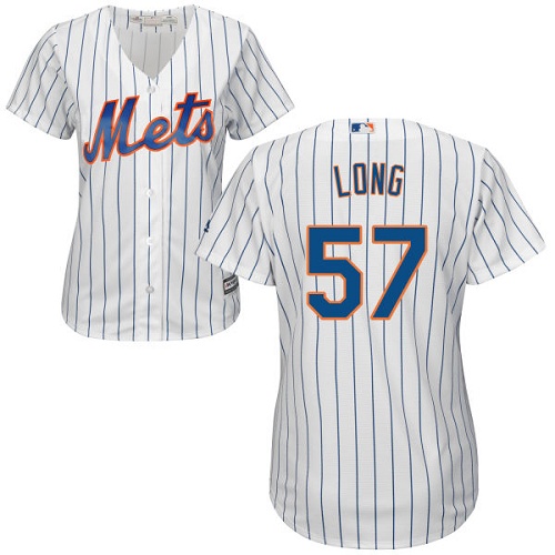 Women's Majestic New York Mets #57 Kevin Long Authentic White Home Cool Base MLB Jersey