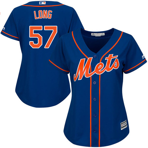 Women's Majestic New York Mets #57 Kevin Long Authentic Royal Blue Alternate Home Cool Base MLB Jersey