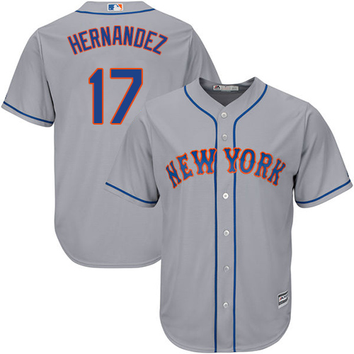 Men's Majestic New York Mets #17 Keith Hernandez Replica Grey Road Cool Base MLB Jersey