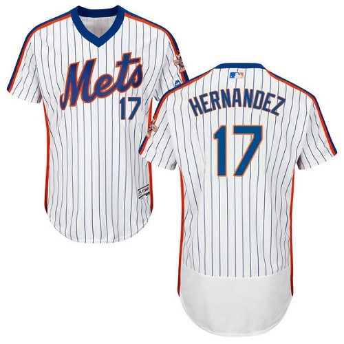 Men's Majestic New York Mets #17 Keith Hernandez Authentic White Alternate Cool Base MLB Jersey